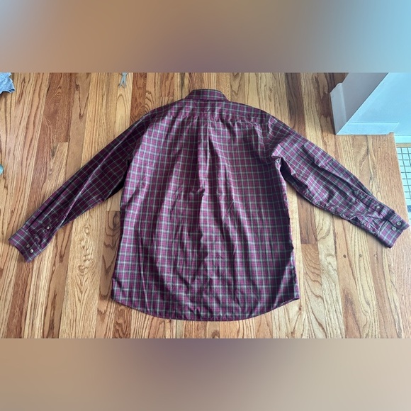 L.L. Bean Plaid Red/Green Button Down Shirt - Size Large - Wrinkle Resistant - Picture 8 of 8